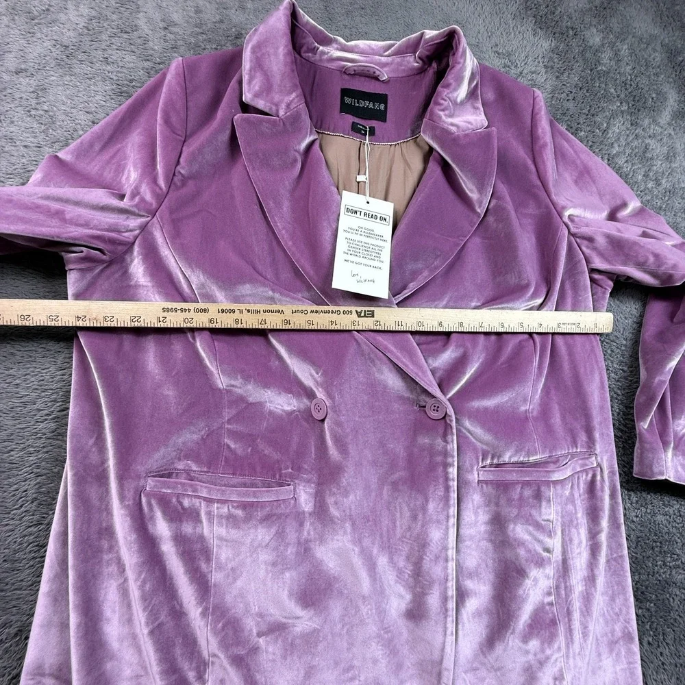 Wildfang Empower Purple Velvet  Blazer NWT Double Breasted Womens 2X - Picture 6 of 8